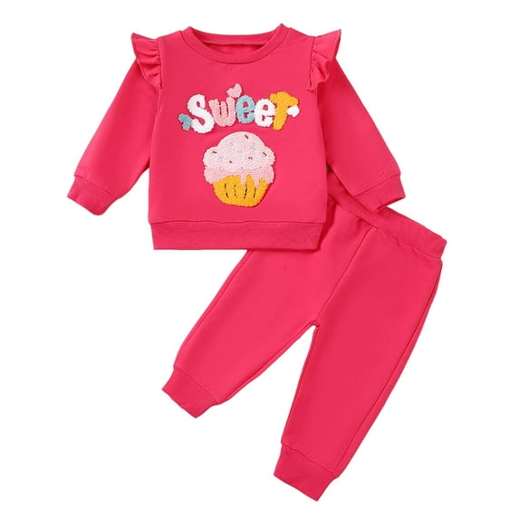 NIEWTR Toddler Baby Girl Clothes Long Sleeve Color Block Sweatshirt Top Drawstring Pants Set 2Pcs Fall Winter Outfits Girl Gift Set,2-3 Years