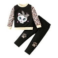 thumbnail image 1 of NIEWTR Toddler Baby Girl Clothes Outfits Ribbed Long Sleeve Pullover Sweatshirts Pants Girl Outfit Set Toddler Girl Outfit For 1t 2t 3t 4t 5t 6t,3 Years, 1 of 7