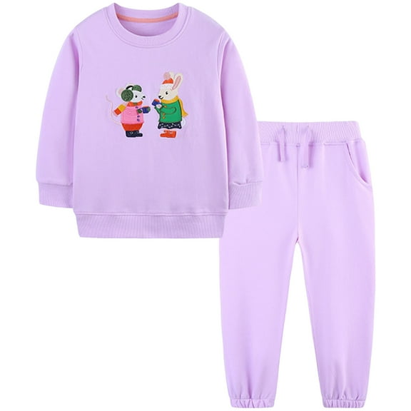 NIEWTR Toddler Baby Girl Clothes Pullover Sweatshirt Top Elastic Waist Joggers Pants 2Pcs Fall Outfit for 0 6 12 18 24 M 1t 2t 3t 4t 5t 6t Dailywear Set,3-4 Years