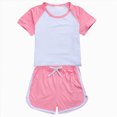 thumbnail image 1 of NIEWTR Toddler Baby Girl Clothes Summer Outfit Plaid Short Sleeve T Shirt Tops and Stretch Casual Spring Shorts Set for 6 12 18 24 Month 3T 4T 5T 6T(Pink,18-24 Months), 1 of 5