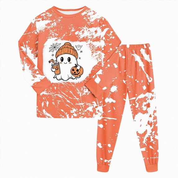 NIEWTR Toddler Baby Girl Fall Halloween Clothes pajamas Sets Tractor Long Sleeve Pullover Sweatshirt Tops Joggers Pants Set 6 9 12 18 24 Months 3T 4T Kids Fall Winter Halloween Outfits
