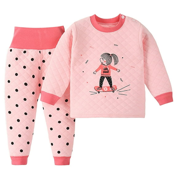 NIEWTR Toddler Baby Girl Fall Winter Clothes Funny Letter Long Sleeve Sweatshirt and Pants Set 2 Piece Sweatsuit Outfit (9-12 Months,Pink)