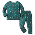 thumbnail image 1 of NIEWTR Toddler Baby Girl Silk Pajamas Set Floral Print Long Sleeve Button Shirt Pants Matching Pjs Lounge Set Christmas Pajamas Sets (3-4 Years,Green), 1 of 5