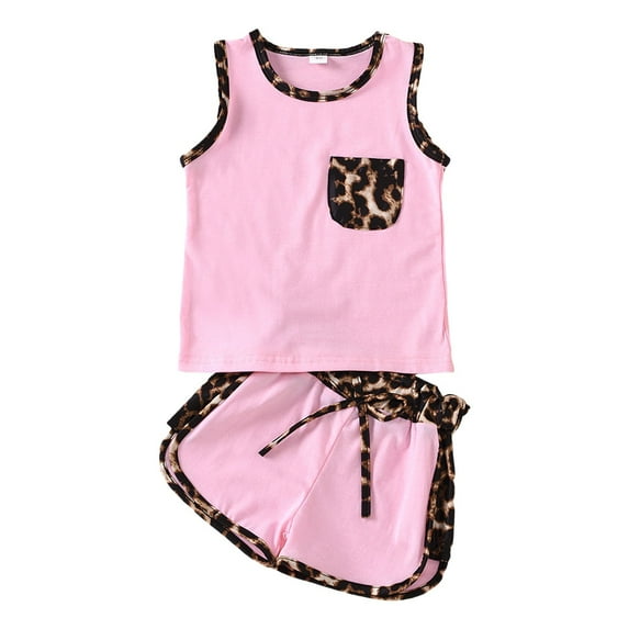 NIEWTR Toddler Baby Girl Summer Clothes Floral Short Sleeve Shirt Top and Shorts Cute Ribbed Outfit Clothing Set T-Shirt Set Pink 3-4 Years