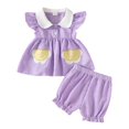 thumbnail image 1 of NIEWTR Toddler Baby Girl Summer Clothes Outfit Funny Letter T Shirt Top Short Set Infant Girl Clothes 6 12 18 months 2T 3T Shorts Set 2Pcs Summer Beach Outfits 6-12 Months,Black, 1 of 9