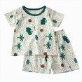 thumbnail image 1 of NIEWTR Toddler Baby Girl Summer Outfit Little Kids Short Sets Short Sleeve T Shirt Top Casual Shorts Set Infant Newborn Clothes 6 12 18 24 Month(Green,5-6 Years), 1 of 4