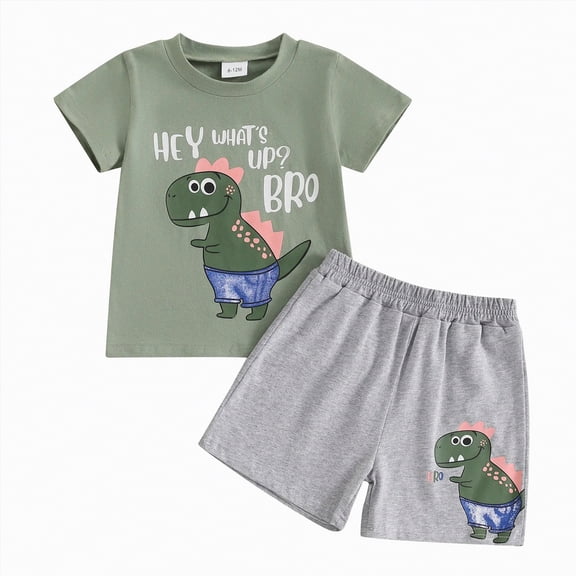 NIEWTR Toddler Baby Girl Summer Outfits Letter Embroidered Short Sleeve T-Shirts Shorts 2Pcs Clothes Set 12M - 5T(Green,18-24 Months)