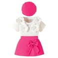 thumbnail image 1 of NIEWTR Toddler Baby Girl Summer Short Clothes Ribbed Ruffle Sleeve Tops+Elastic Drawstring Short Shorts Two Piece Solid Outfit Set T-Shirt Set Pink 24M, 1 of 9