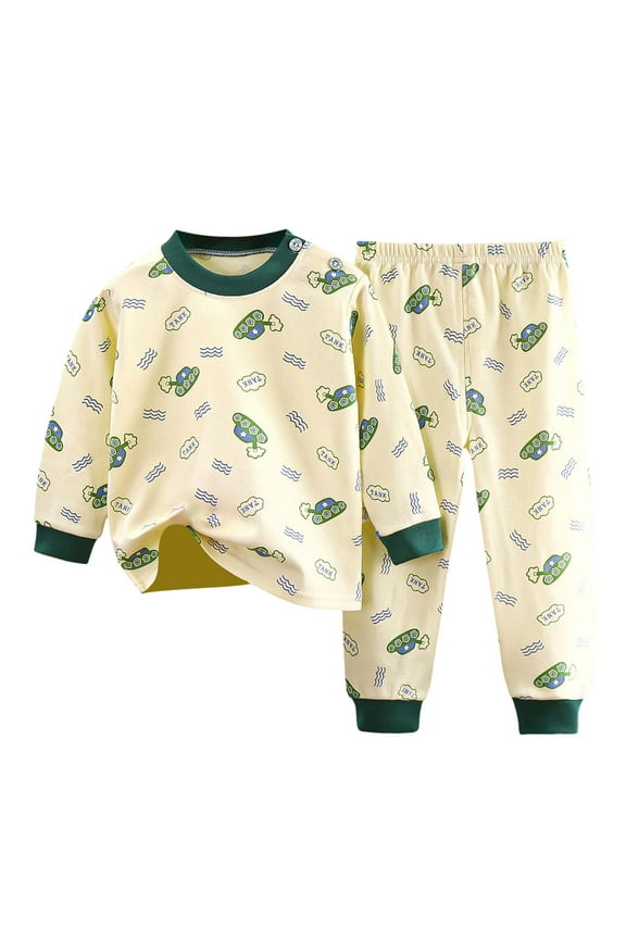 Toddler Baby Kids Boys Dinosaur Print Tops Pants Pajamas Sleepwear Set Children's Gift Children's Day Gift Pajamas & Dailywear Set,2-3 Years