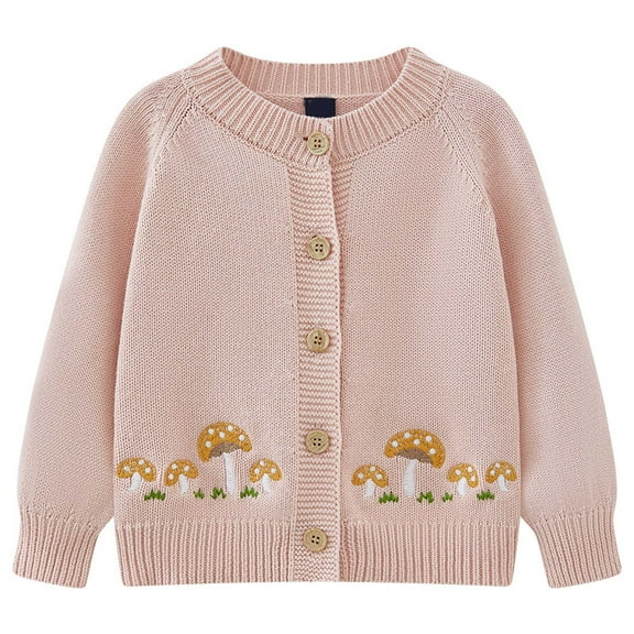 NIEWTR Toddler Baby Sweater Cardigan Cable-Knit Fall Winter Coat Long Sleeve Cardigan for Baby Girl Cardigan Sweaters Coats Sweatshirt Sweater（1-2 Years，Pink）