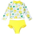 thumbnail image 1 of NIEWTR Toddler Baby Swimsuit Girl Summer 2 Piece Girl Bathing Suit Beach Girls Color Block Bikini Swimwear Swimwear Beach Bathing Suit for Summer Vacation 3-4 Years Yellow, 1 of 7