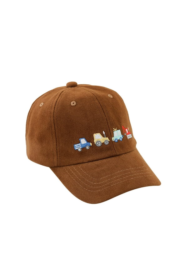 Toddler Baseball Hat Kids Boys Girls Adjustable Washed Cotton Baseball Cap with Ponytail Boy Gifts Age 1-6 Children'S Gifts,Brown