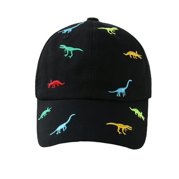 NIEWTR Toddler Baseball Hat Baby Boys Cap Girls Adjustable Dinosaur Baseball Hats Kids Boy Caps Toddler Sun Hats Ages 2-5(Black,One Size)