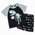 thumbnail image 1 of NIEWTR Toddler Boy Clothes Cartoon Cotton Summer Short Sleeve T-Shirt and Shorts Kids Outfit Set 2-7 Year（Black,5-6 Years), 1 of 9