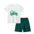 thumbnail image 1 of NIEWTR Toddler Boy Clothes Kids Summer Short Sleeve T-Shirt and Elastic Shorts Outfit 2 Piece Set Print 2PCS Set 3 6 12 18 Months 2T Clothes Summer Pjs kids,18-24 Months, 1 of 4