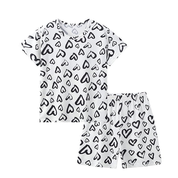 NIEWTR Toddler Boy Clothes Kids Summer Short Sleeve T-Shirt and Elastic Shorts Outfit 2 Piece Set Print 2PCS Set 3 6 12 18 Months 2T Clothes Summer Pjs kids,7-8 Years