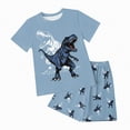 thumbnail image 1 of NIEWTR Toddler Boy Dinosaur Shorts Set - 2 Piece Short Sleeve T-Shirt and Shorts for Boys - Toddler & Little Boys Summer Outfits（A-Light Blue,7-8 Years), 1 of 4