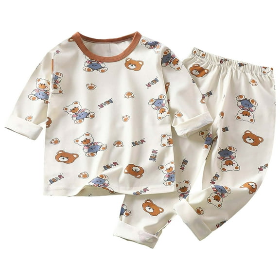 NIEWTR Toddler Boy Fall-Winter Outfits Pants Sets Toddler Boy Long Sleeve Contrast Color Tops Elastic Ripped Pants 2PCS Set Fall Winter Outfits Children's Gift,Beige,6-7 Years