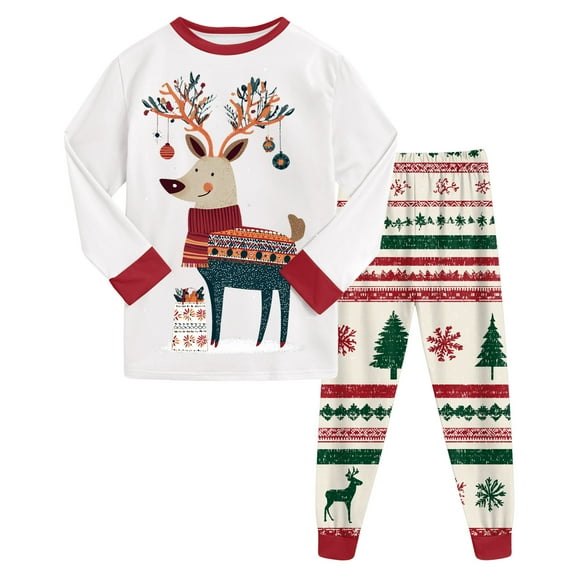 NIEWTR Toddler Boy Girl Christmas Set Outfit Long Sleeve Sweatshirts Pants Clothes Set Pullover Tops Jogger Pants for 0 6 12 18 24 M 1t 2t 3t 4t 5t 6t(4-5 Years,Wine)