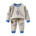 thumbnail image 1 of NIEWTR Toddler Boy Set Letter Print Crew Neck Long Sleeve T-Shirts Elastic Waist 2Pcs Outfits Sets Winter Pjs Pajamas & Dailywear Set for 0 6 12 18 24 M 1t 2t 3t 4t 5t ，6-7 Years, 1 of 4