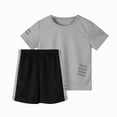 thumbnail image 1 of NIEWTR Toddler Boy Summer Outfit Set 2 Piece Short Sleeve T Shirt and Short Soft Breathable Cotton Clothing Sets 2-7T Athletic Outfits（Grey,7-8 Years), 1 of 5
