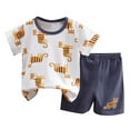 thumbnail image 1 of NIEWTR Toddler Boy Summer Outfit Short Sleeve T-Shirt Tops Casual Elastic Shorts 2Pcs Set Cartoon Print 2PCS Short Sets Set For 18-24 Months 2t 3t 4t 5t 6t Summer Pajamas Set ,5-6 Years, 1 of 7