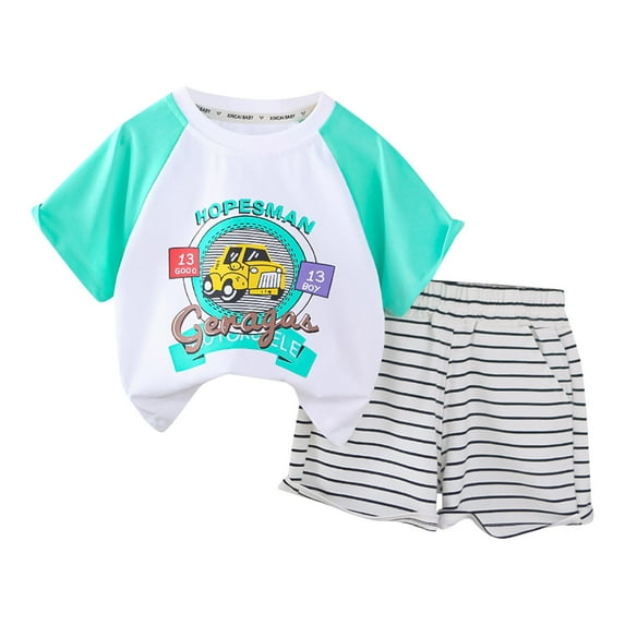 NIEWTR Toddler Boys 2pcs Outfits Set Short Sleeve Print Tops+ Shorts Print Set For 2t 3t 4t 5t 6t Boys 2PCS Outfits Pajamas & Dailywear for 0-6 YEARS Children's Day Gift 2PCS Set Summer Pj's Toddler