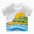 thumbnail image 1 of NIEWTR Toddler Boys Basic T-Shirts Short Sleeve Kids Casual Crewneck Pullover Soft Summer Tops Comfortable Daily Wear 2T 3T 4T 5T(A-Sky Blue,5-6 Years), 1 of 3