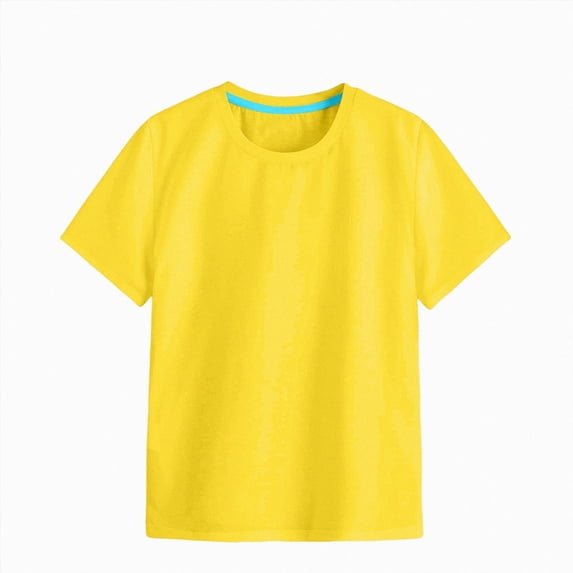 NIEWTR Toddler Boys Casual Crewneck T-Shirts Short Sleeve 0-24M 2T 3T 4T 5T Kids Soft Breathable Tees Loose Fit Summer Tops Beach Casual Wear(A-Yellow,9-10 Years)
