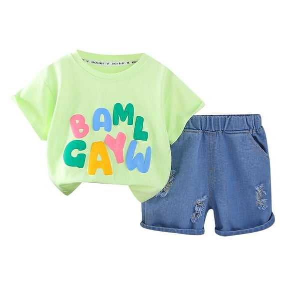 NIEWTR Toddler Boys Girls 2pcs Outfits Set Short Sleeve Print Tops+ Shorts Print Set For 2t 3t 4t 5t Boys 2PCS Pajamas Outfits Pajamas & Dailywear for 0-5 YEARS Children's Gift