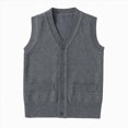 thumbnail image 1 of NIEWTR Toddler Boys Girls Fleece Vests Kids Sleeveless Loungewear Jacket Gilet Fall Winter Outerwear with Pockets(A-Dark Gray,9-11 Years), 1 of 4