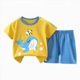 thumbnail image 1 of NIEWTR Toddler Boys Girls Pajamas Summer Clothes Kids Dinosaur Summer PJS Monster Truck Boy Tractor Short Sets Loungewear & Dailywear 2-7 Years(A-Yellow,3-4 Years), 1 of 4