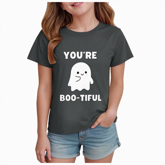NIEWTR Toddler Boys Girls Short Sleeve Hallowmas Cartoon Prints T Shirt Child Shirts Tops Long Sleeve Undershirt Women Halloween(2-3 Years)