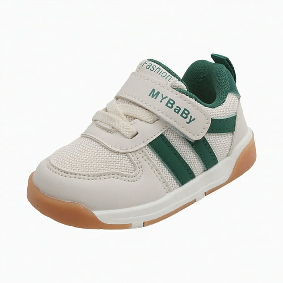 NIEWTR Toddler Boys Girls Sneakers Lace up Lightweight Sparkle Breathable Jelly Sole Kids Walking Shoes Casual Sports Casual Shoes Walking/Running Shoes (Green,9)
