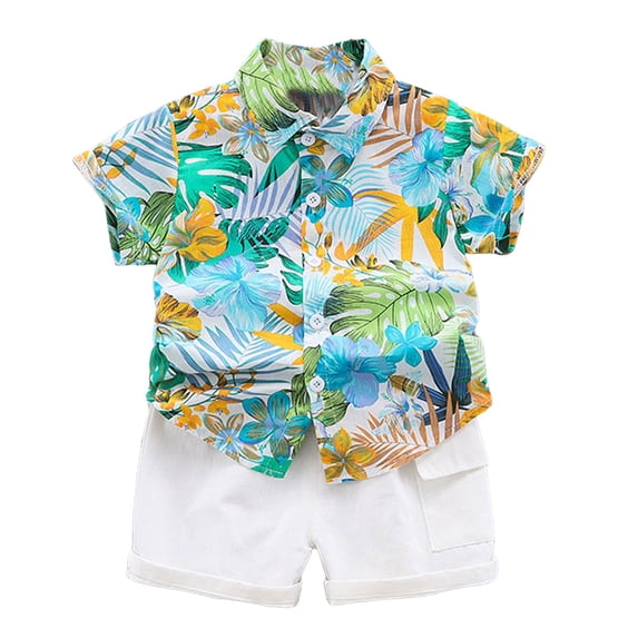 NIEWTR Toddler Boys Girls Summer Printed T-Shirt Plaid Elastic Shorts 2Pcs Little Kids Outfits Set Cartoon Print 2PCS Set For 18-24 Months 2t 3t 4t 5t 6t Pajamas & Dailywear Set ,4-5 Years