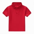 thumbnail image 1 of NIEWTR Toddler Boys Minimalist Polo Shirts Soft Pique Fabric Short Sleeve Collared Tops Daily Outfits(Red,3-4 Years), 1 of 4