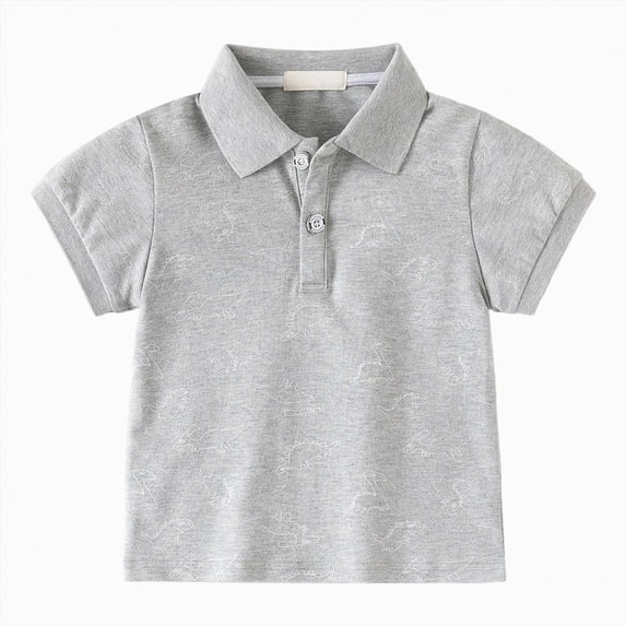 NIEWTR Toddler Boys Polo Shirt Orange Polo Shirt for Boys Summer Shirt Short Sleeve Tops Shirts for Boys Daily Wear(A-Grey,5-6 Years)