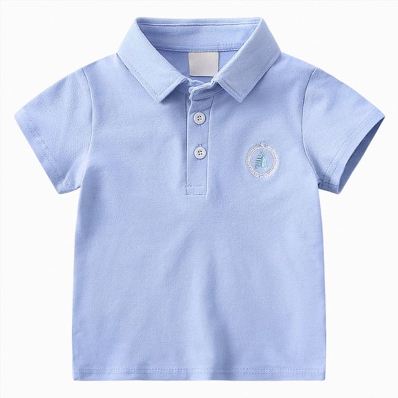 NIEWTR Toddler Boys Polo Shirts 2T 3T 4T 5T Short Sleeve Tee Top Soft Cotton Blend Comfortable Kids Casual Daily WearPlay Clothes Boys School Uniform(A-Sky Blue,2-3 Years)