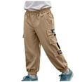 thumbnail image 1 of NIEWTR Toddler Boys Relaxed Straight-fit Cargo Work Pant Toddler Sweatpants Pajamas Pants Fall Winter Pants Pajamas Pants Fall Winter Pants (Khaki,4-5 Years), 1 of 5