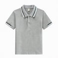thumbnail image 1 of NIEWTR Toddler Boys Short Sleeve Polo Shirt Soft for Playdates School and Everyday（A01-Grey,4-5 Years), 1 of 7
