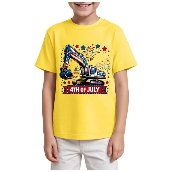 NIEWTR Toddler Boys Solid Short-Sleeve Tee Shirts Crew Neck T-Shirt for Boys Girls Size 2-14T Cool Summer Shirt (7-8 Years,A102-Yellow)