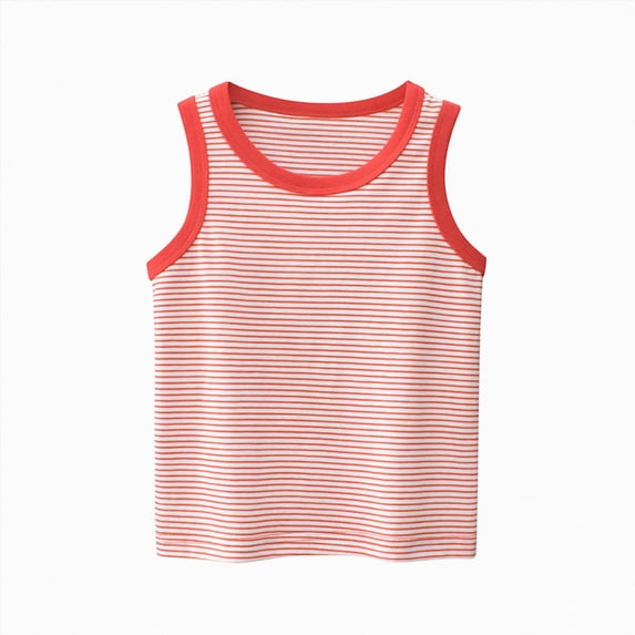 NIEWTR Toddler Boys Summer Basics Sleeveless T-Shirts 0-24M 2T 3T 4T 5T 6T Kids Soft Tank Tops for Vacation Poolside Summer Sleeveless Vests(B-Red,3-4 Years)