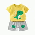thumbnail image 1 of NIEWTR Toddler Boys' Summer Collection Short Sleeve Elastic Waistband Shorts Set Boys,12-18 Months Short Sleeve T For 1t 2t 3t 4t 5t 6t Pajamas & Dailywear (Green,3-6 Months), 1 of 4