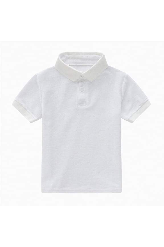 Toddler Boys Summer Polo Shirt Short Sleeve Lightweight Top for Playdates and Casual Outings(A01-White,2-3 Years)
