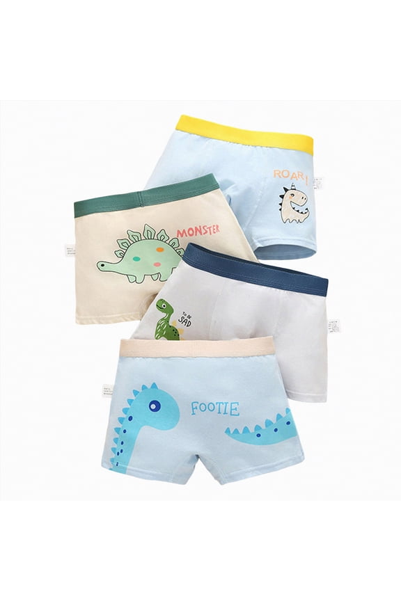 Toddler Boys Underwear Boxer Briefs Softness and Breathability with Cute Animal Patterns(Light Blue,6-9 Years)
