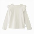 thumbnail image 1 of NIEWTR Toddler Child Fall Winter Tops Clothes Toddler Boys Long Sleeve Shirts Girls Cotton Crewneck T-Shirts Kids Basic Soft Tee Tops(A-White,6-8 Years), 1 of 5