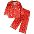 thumbnail image 1 of NIEWTR Toddler Girl Boy Christmas Pajamas Santa Claus Button 2 Piece Pajama Set Little Kids Christmas Pjs Nightgown Christmas (3-4 Years,Wine), 1 of 7