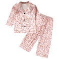 thumbnail image 1 of NIEWTR Toddler Girl Boy Christmas Pajamas Santa Claus Button 2 Piece Pajama Set Little Kids Christmas Pjs Nightgown Christmas (7-8 Years,Beige), 1 of 7