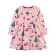 thumbnail image 1 of NIEWTR Toddler Girl Christmas Dress Long Sleeve Fall Winter Cotton Casual Basic Tunic Shirt Dresses Fall Winter(5Y,Z01-Pink), 1 of 6