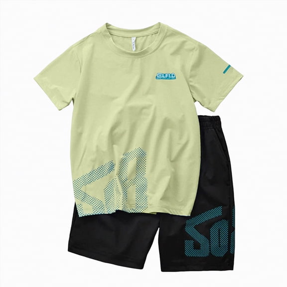 NIEWTR Toddler Girl Clothes 2 Piece Set Toddler Short T-Shirt Tops Shorts Outfit Set Short Sleeve Heart Print T-Shirt and Elastic Shorts Lounge Shorts 2Pcs(Green,12-13 Years)